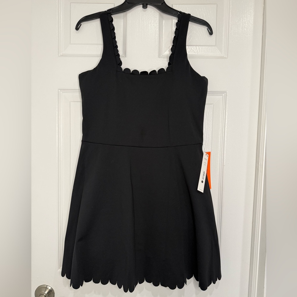 Aqua Athletics Scalloped Square Neck Dress